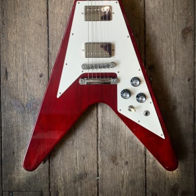 2008 Gibson Flying V in Cherry red with shaped black Tolex hard shell case for sale