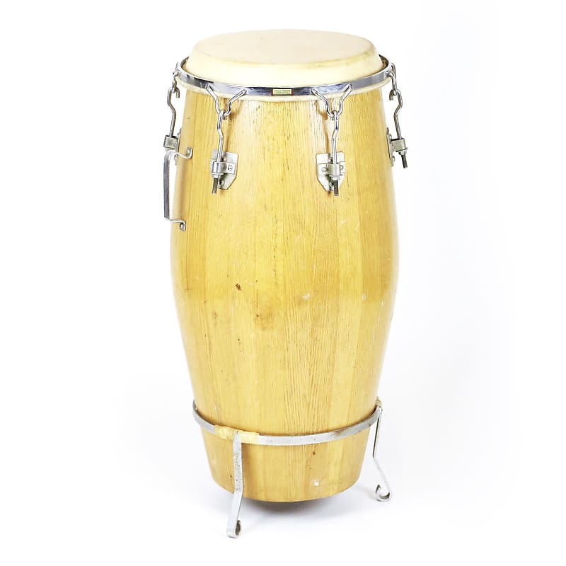 1960's Valje Conga Hand Drum Oak Shell w/ Stand Vintage