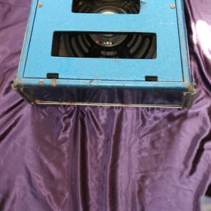 Jensen Vintage Trapezoid 12" Speaker Cabinter  1960's Blue Sparkle image 10