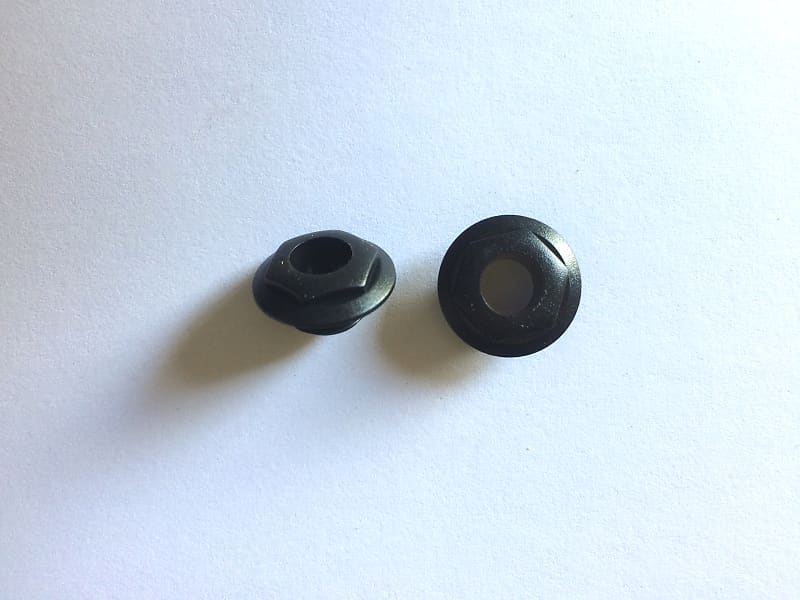 Black plastic nuts for Marshall JMP-1 input jacks (pair) image 1