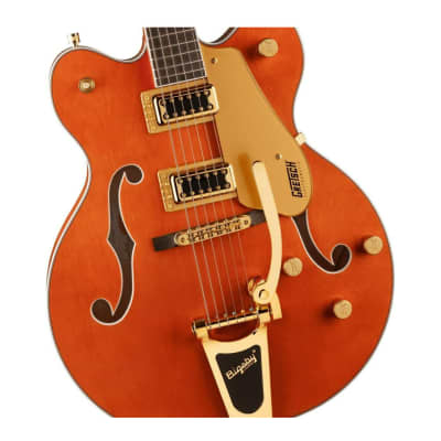 Gretsch G5422TG Electromatic Classic Hollow Body Double-Cut 6-String Electric Guitar with 12-Inch-Radius Laurel Fingerboard, Bigsby and Gold Hardware (Right-Handed, Orange Stain) image 4