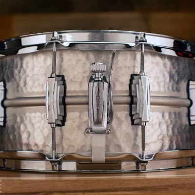 LUDWIG 14 X 6.5 LA405K ACROPHONIC HAMMERED ALUMINIUM SNARE DRUM, LIMITED EDITION image 10