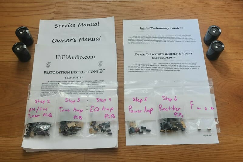 Onkyo TX-8500 restoration kit filter capacitor repair rebuild fix  			