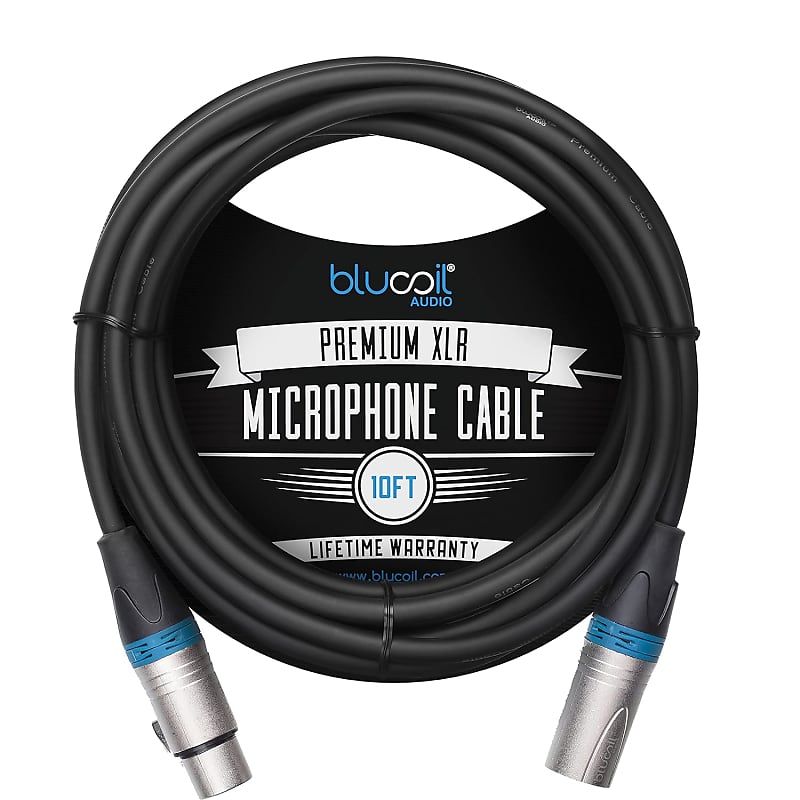 XLR Audio Extension Cable, 3-Pin Balanced XLR Male to Female Plug, 24 AWG  Microphone Cable, 10 feet