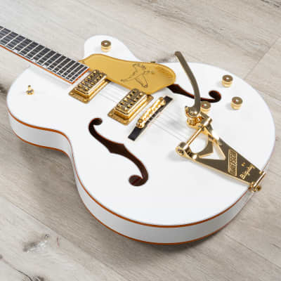 Gretsch G6136TG Players Edition Falcon Hollow Body Guitar, Ebony Fretboard White image 1
