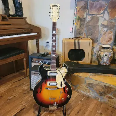 1968 Aria Diamond Model 1202T Thinline Sunburst 335 Style