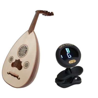 Turkish Oud Package Includes: Mid-East Turkish Oud W/ Gig Bag - Sheesham  + Snark Clip-On Chromatic image 1