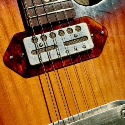 Waterslide Guitars T-Style Coodercaster, PLEK'd. Sunburst Swamp Ash w/Mojo Lap Steel+Teisco-Spec Gold Foil Pickups image 9