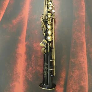 LA Sax Straight Black Gold Soprano Reverb