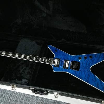 Dean ML Select 24 Kahler Quilt Top Trans Blue Electric Guitar w/ Dean Hard Shell Case for sale