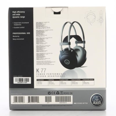 AKG K77 Closed Back Stereo Dynamic Studio Monitor Headphones #48096 image 3
