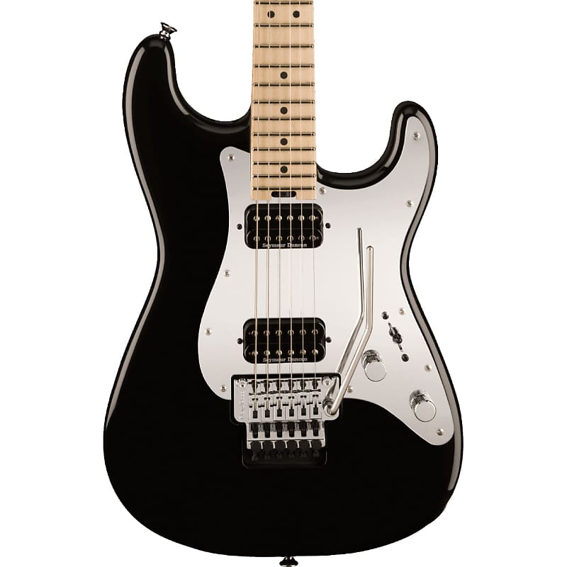 Charvel Pro-Mod So-Cal Style 1 HH FR M Guitar w/ Floyd Rose and Duncan Pickups - Gloss Black w/Mirror Pickguard image 1