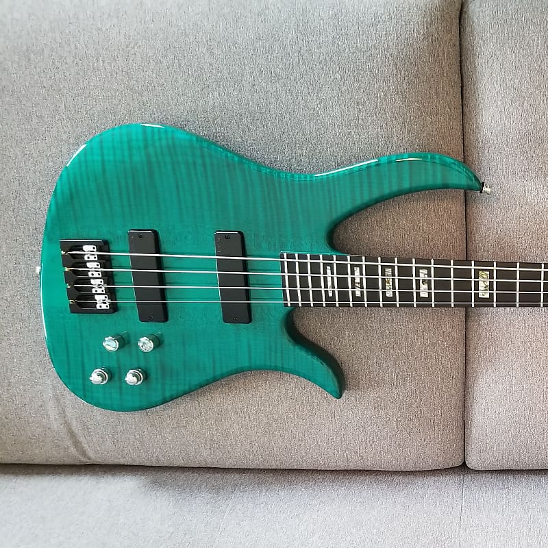 Carvin B24 Brian Bromberg Signature Series 4-String Bass 2012-2014  translucent teal flame