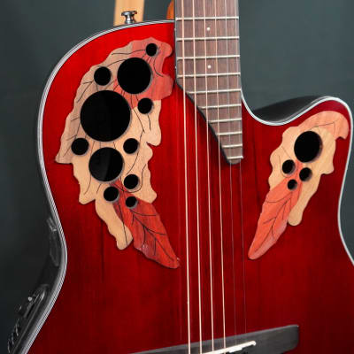 Ovation CE44-RR-G Celebrity Elite Ruby Red Acoustic Guitar Mid Bowl image 11