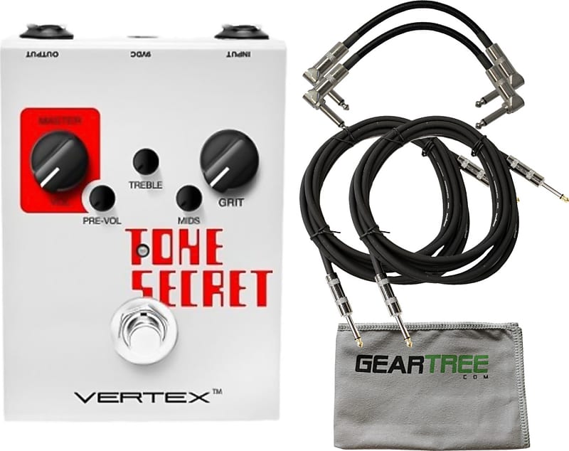 Vertex Tone Secret Overdrive Pedal w/ Polish Cloth and 4 Cables image 1