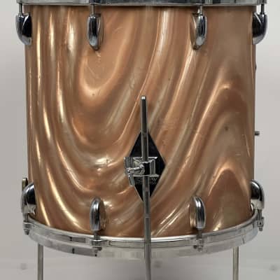 Gretsch 18/12/14" 1960's Round Badge Bop Drum Set - Sunset Satin Flame image 20