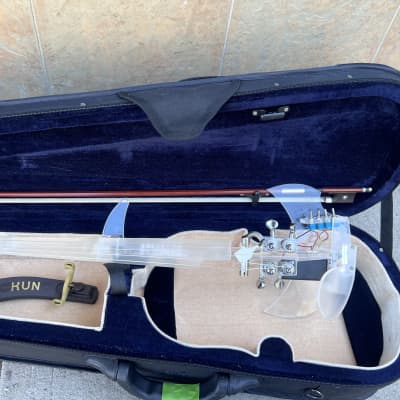 Handmade Custom Equester Electric 1/4 Size Violin - Clear/Plexiglass With LED Lights image 2