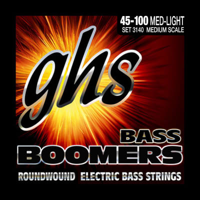 GHS Boomers Bass Guitar Strings; medium scale 45-100