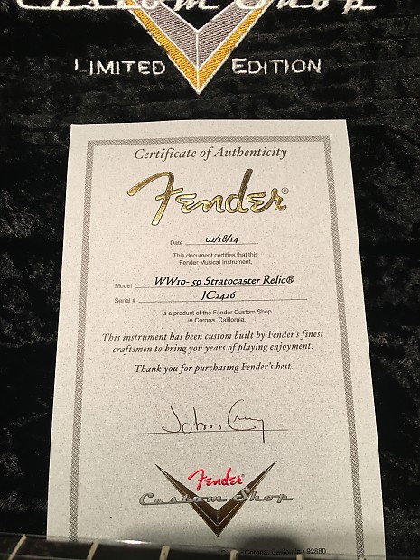 Fender Custom Shop John Cruz Masterbuilt 59' Relic WW-10