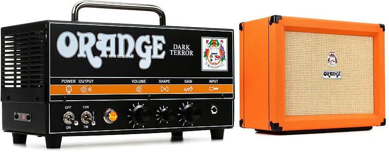 Orange Dark Terror 15/7-watt High-gain Tube Head Bundle with