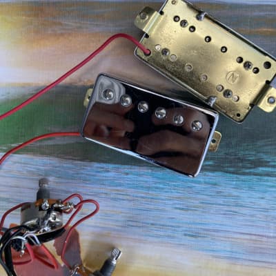 Epiphone  Ibanez  Humbucker pickup Pair HH single conductor Set electric guitar parts - Chrome project image 11