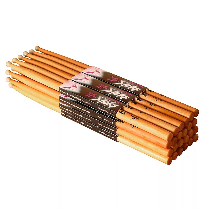 On-Stage Hickory 5A Drum Sticks (12 Pair) image 1