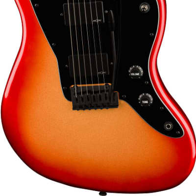 Squier Contemporary Active Jazzmaster Electric Guitar HH, Laurel Fingerboard, Black Pickguard, Sunset Metallic image 5