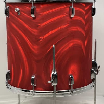 Leedy 20/13/16/5x14" Vintage 60's Drum Set - Red Satin Flame image 21