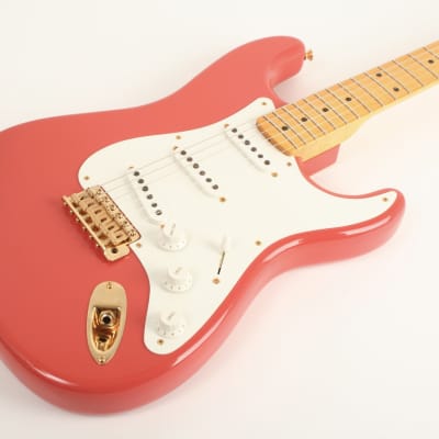Fender Custom Shop 1955 Stratocaster DLX Closet Classic 1-Piece Maple Neck Faded Aged Fiesta Red CZ585601 image 3