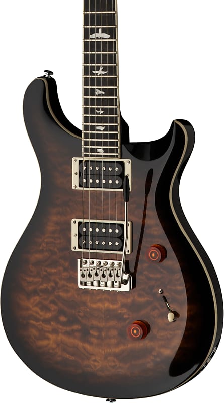 PRS SE Custom 24 Quilt Quilted Maple Top Electric Guitar, Black Gold Burst  w/Bag