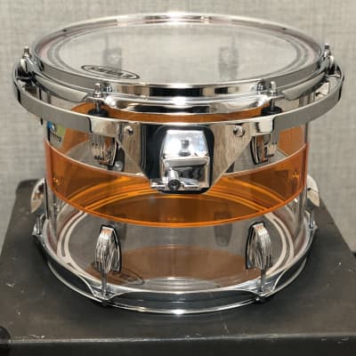 Ludwig 50th Anniversary Vistalite 10" & 12" Limited Edition Pattern Toms - Clear/Orange/Clear image 6