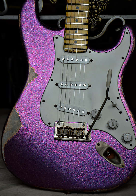Fender Stratocaster  Standard Custom Relic Nitro Magenta Sparkle image 1