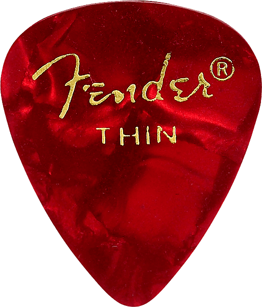 Fender #1980351709 - Premium Celluloid 351 Shape Picks, Thin