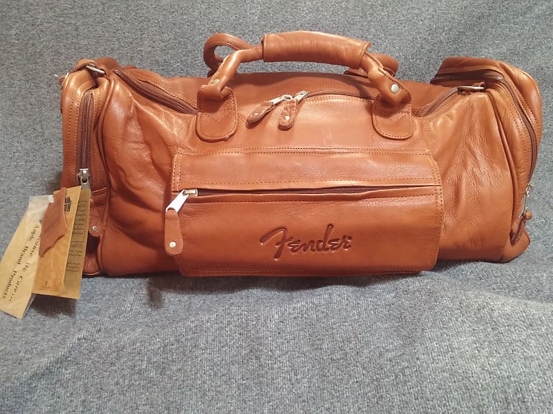 Fender Canyon Outback Cowhide Leather Duffle Bag 2000 Lt Brown