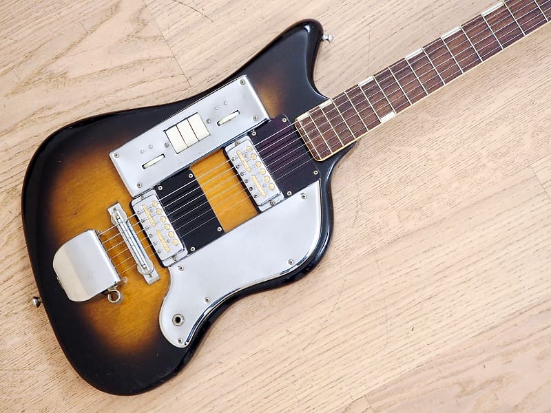 1960s Teisco SS2L Vintage Electric Guitar Sunburst w/ Gold