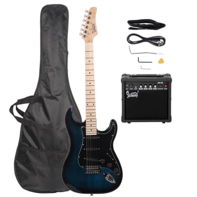 Glarry Blue GST Electric Guitar + 20W Amplifier for sale