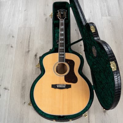 Guild Guitars F-55E Jumbo Acoustic-Electric Guitar, Flame Maple Back & Sides, Natural image 10