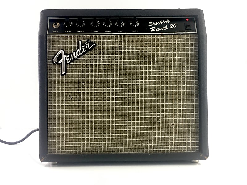 Fender Sidekick Reverb 20 Rare Solid State Rivera Era Amplifier Electric  Guitar 1986 Blackface Tolex