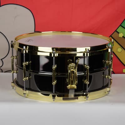 Used Ludwig 14" x 6.5" Black Beauty LB417BT, Brass Tube Lugs, P86 Throwoff & Diecast Hoops image 6