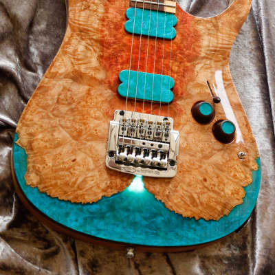 GB Liuteria Boutique guitar Ergal 6 string illuminated resin image 14