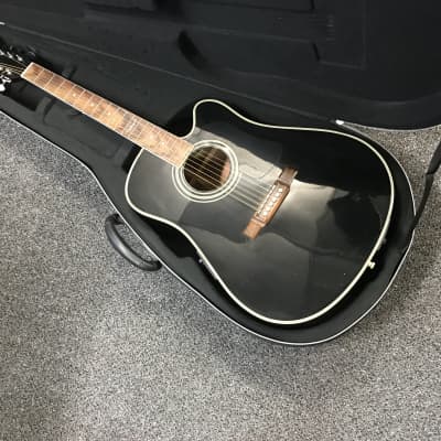 Washburn D-12CE/B Acoustic-Electric Guitar made in Korea 1991 in excellent condition with road runner semi-hard case . image 2