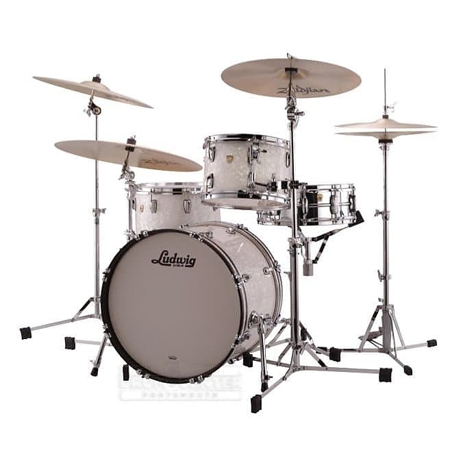 Ludwig Classic Maple Fab Drum Set White Marine Pearl image 1