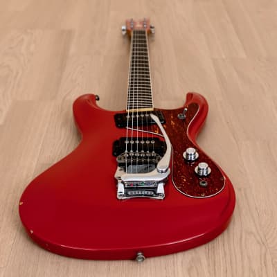 1970s Mosrite Ventures Model Vintage Guitar Strawberry Red w/ Case, Firstman Japan image 11
