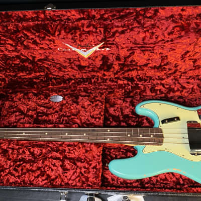 Mint! 2023 Fender Custom Shop 60 Jazz Bass Relic Aged Seafoam Green Stack Knob Chrome Hardware 9.5lbs image 9