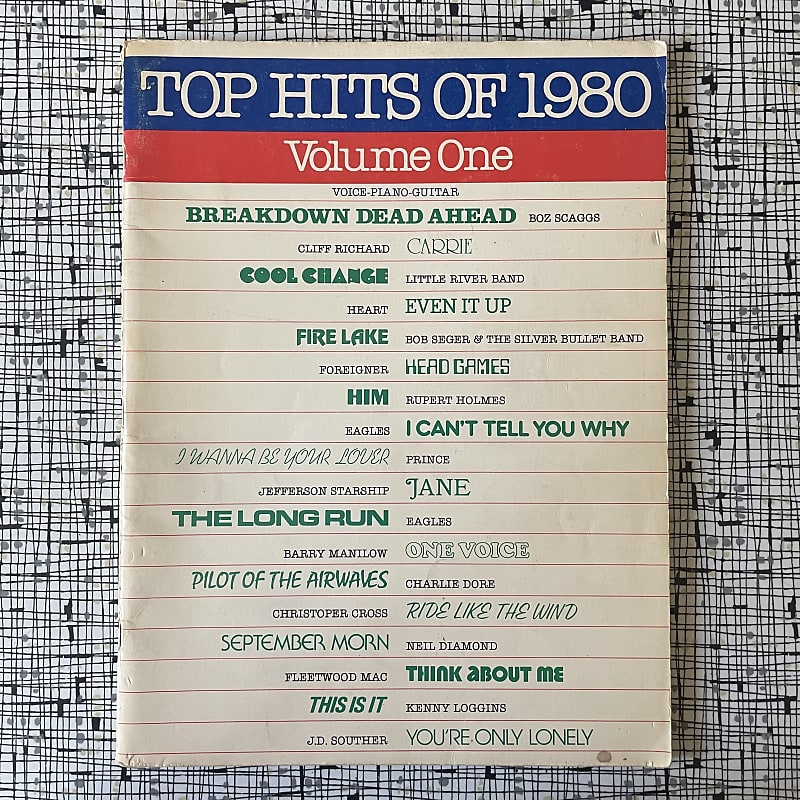 Warner Bros Top Hits of 1980 Volume One Piano Guitar (Prince, | Reverb