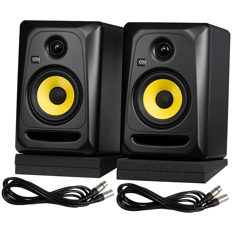 Yamaha HS5 Powered Studio Monitors with Cables and Isolation
