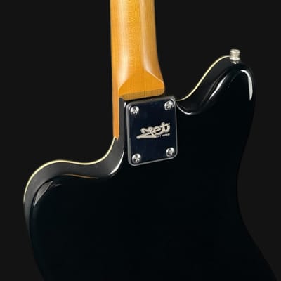JET Guitar JJ-350 Electric Guitar In Black With Roasted Maple Fretboard image 5