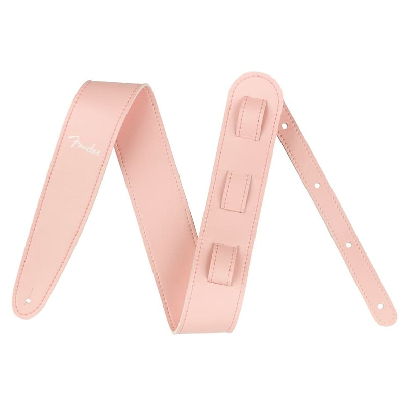 Genuine Fender Vegan Leather Guitar Strap, Shell Pink, 2.5" Wide image 1