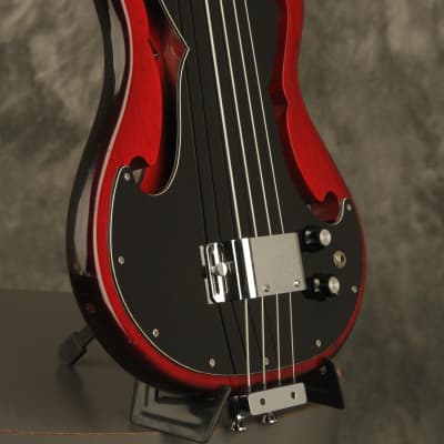 1966 Ampeg AEB-1 electric Horizontal "Scroll" Bass earliest features serial #019 image 8