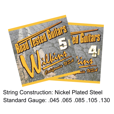 Wilkins  RoadTested 5 string bass strings | Nickel Plated Steel | Standard Gauge image 1